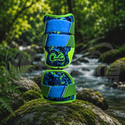 Sublimated Aqua Green Splesh Double Strap Extended Elbow Guard With Forearm